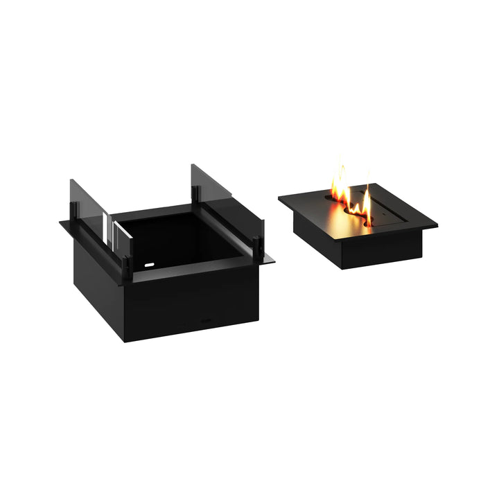 Bioethanol Einbau Brenner Ethanol Einbau Einsatz Kassette SOLO 40cm mit Glas von Wild Flame